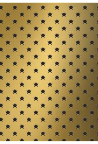 Luxe Kerstpapier Stars Goud & Zwart 30cm x 175meter OP IS OP