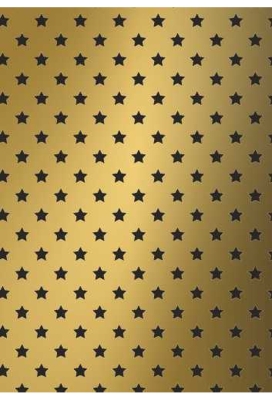 Luxe Kerstpapier Stars Goud & Zwart 30cm x 175meter OP IS OP