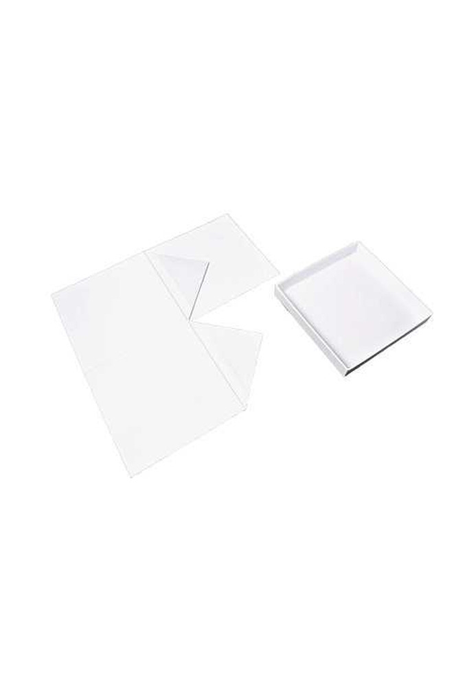 Luxe Kubus Dekseldoos Faro Flower 1200 gram Wit Mat 18x18x18cm