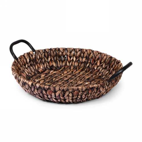 SENZA Hyacinth Shallow Basket with handles Dark brown 1 stuk