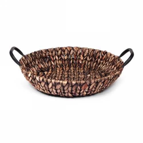 SENZA Hyacinth Shallow Basket with handles Dark brown 1 stuk