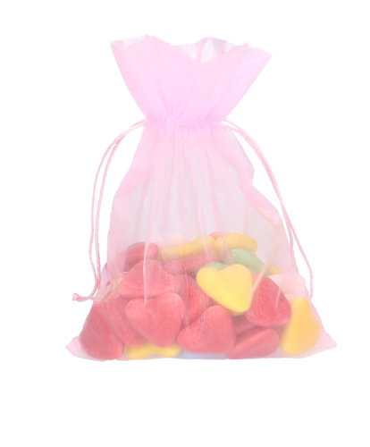 Organza zakjes Baby Roze Groot 17x24cm 10stuks