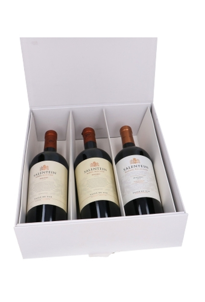 Luxe Magneetdozen Wijnfles Rioja Wit Mat 3 fles 33.5X28X9.5cm 1stuks