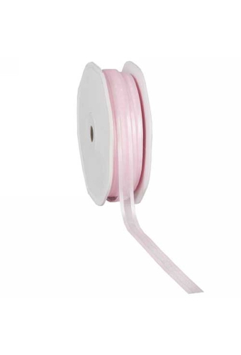 Luxe Organza Lint Met Satijnen Rand Baby Roze 10mm x 50meter