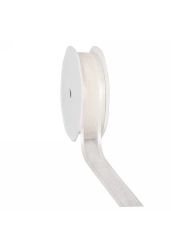 Luxe Organza Lint Met Satijnen Rand Creme 25mm x 25meter