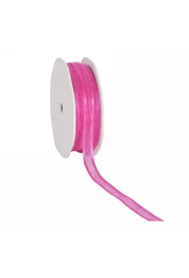 Luxe Organza Lint Met Satijnen Rand Fuchsia 10mm x 50meter
