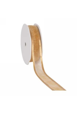 Luxe Organza Lint Met Satijnen Rand Goud 25mm x 25meter