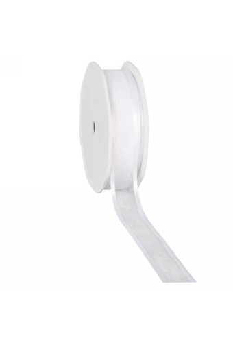 Luxe Organza Lint Met Satijnen Rand Wit 25mm x 25meter
