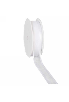 Luxe Organza Lint Met Satijnen Rand Wit 25mm x 25meter