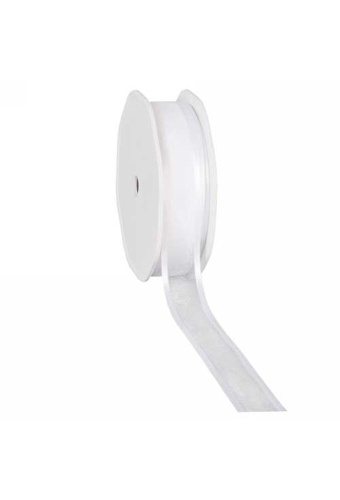 Luxe Organza Lint Met Satijnen Rand Wit 25mm x 25meter
