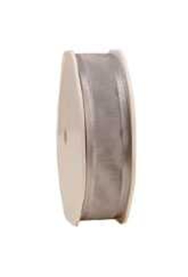 Luxe Organza Lint Met Satijnen Rand Zilver 25mm x 25meter