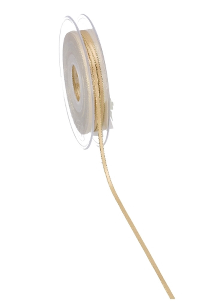 Luxe Satijn Dubbel Lint 3mm x 50 meter Goud Met Gouden Randje