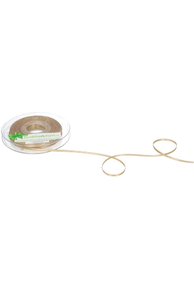Luxe Satijn Dubbel Lint 3mm x 50 meter Goud Met Gouden Randje