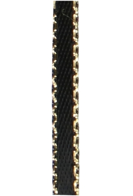 Luxe Satijn Dubbel Lint 3mm x 50 meter Zwart Met Gouden Randje