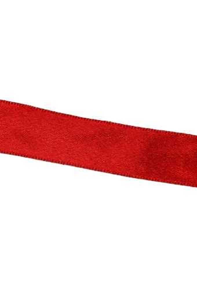 Luxe Satijn Dubbel Lint Rood Metallic 25mm x 20meter
