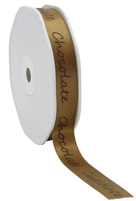 Luxe Satijn Lint Zand Chocolade 15mm x 25meter