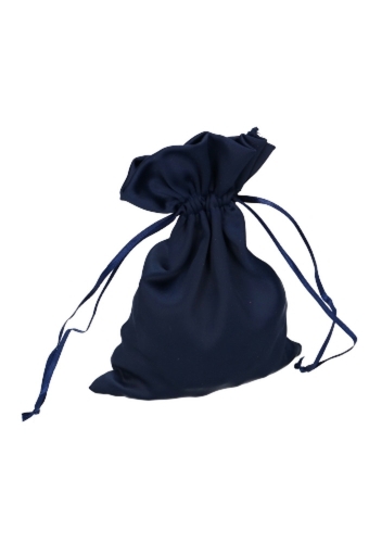 Luxe Satijn Zakjes Mat Donker Blauw Met Koord Medium 12x17cm 10stuks