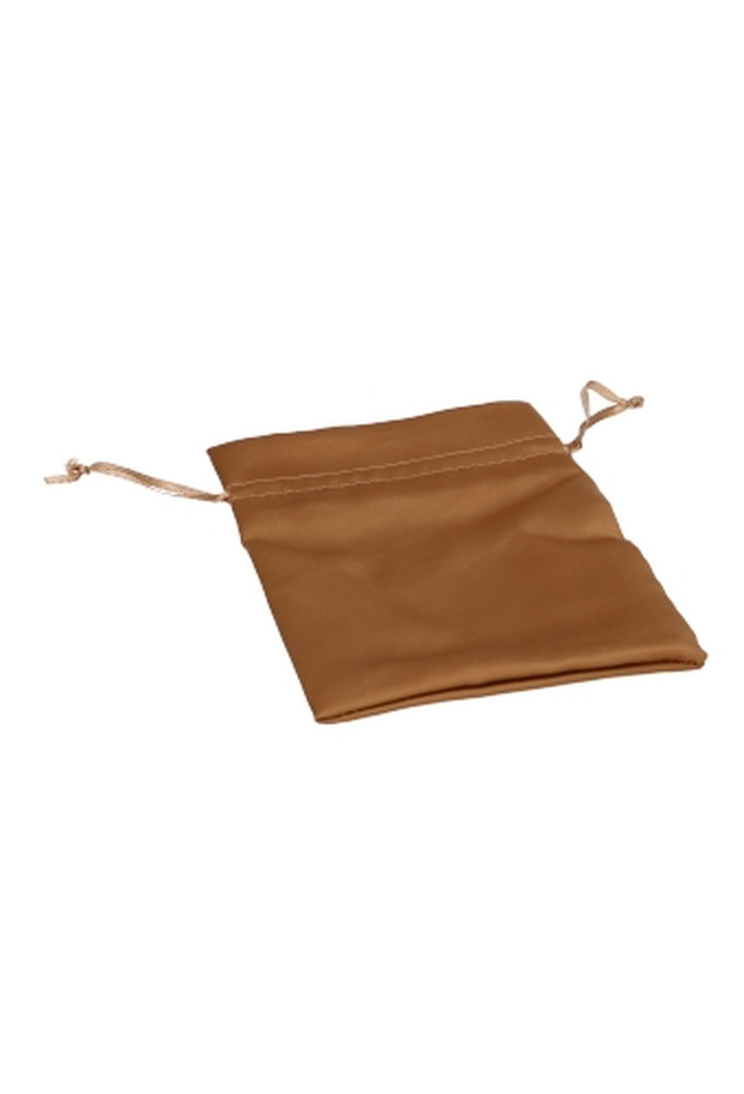 Luxe Satijn Zakjes Mat Donker Goud Met Koord Medium 12x17cm 10stuks