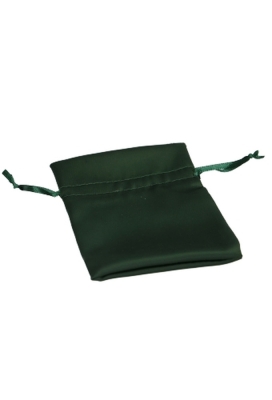 Luxe Satijn Zakjes Mat Donker Groen Met Koord Klein 9x12cm 10stuks