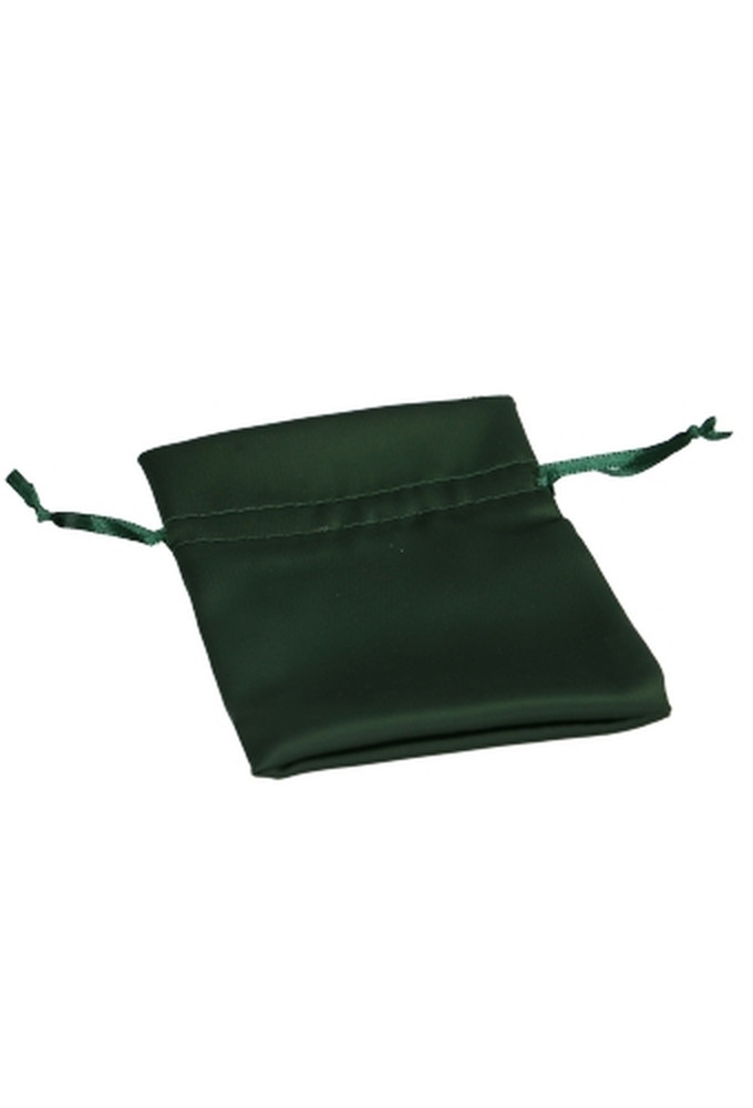 Luxe Satijn Zakjes Mat Donker Groen Met Koord Klein 9x12cm 10stuks