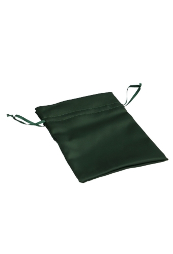 Luxe Satijn Zakjes Mat Donker Groen Met Koord Medium 12x17cm 10stuks