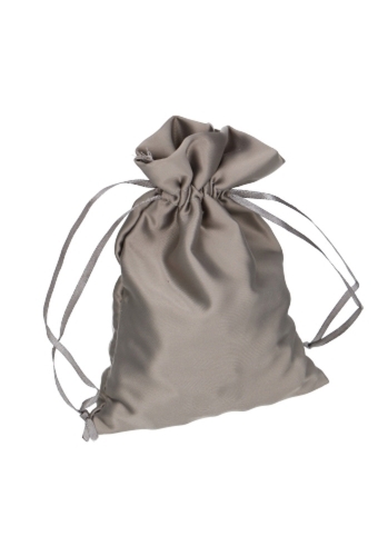 Luxe Satijn Zakjes Mat Taupe Met Koord Medium 12x17cm 10stuks