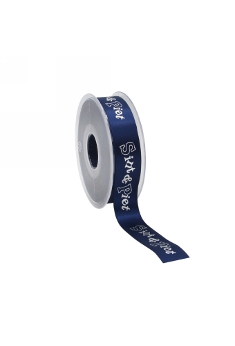 Luxe Satijnlint Sint & Piet Donker Blauw 23mm x 25meter