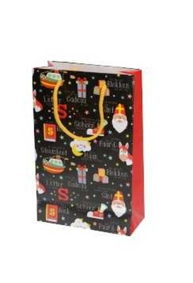 Luxe Sinttasjes Sint Rijmpjes Zwart 16x7x25cm Glossy 170gr 10stuks