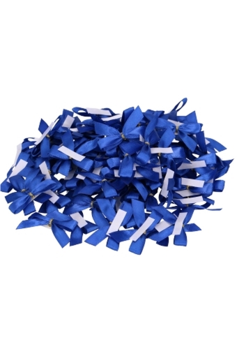 Luxe Strikje Satijn Blauw & Plakker 4x3.5cm 250stuks lint 1.5cm