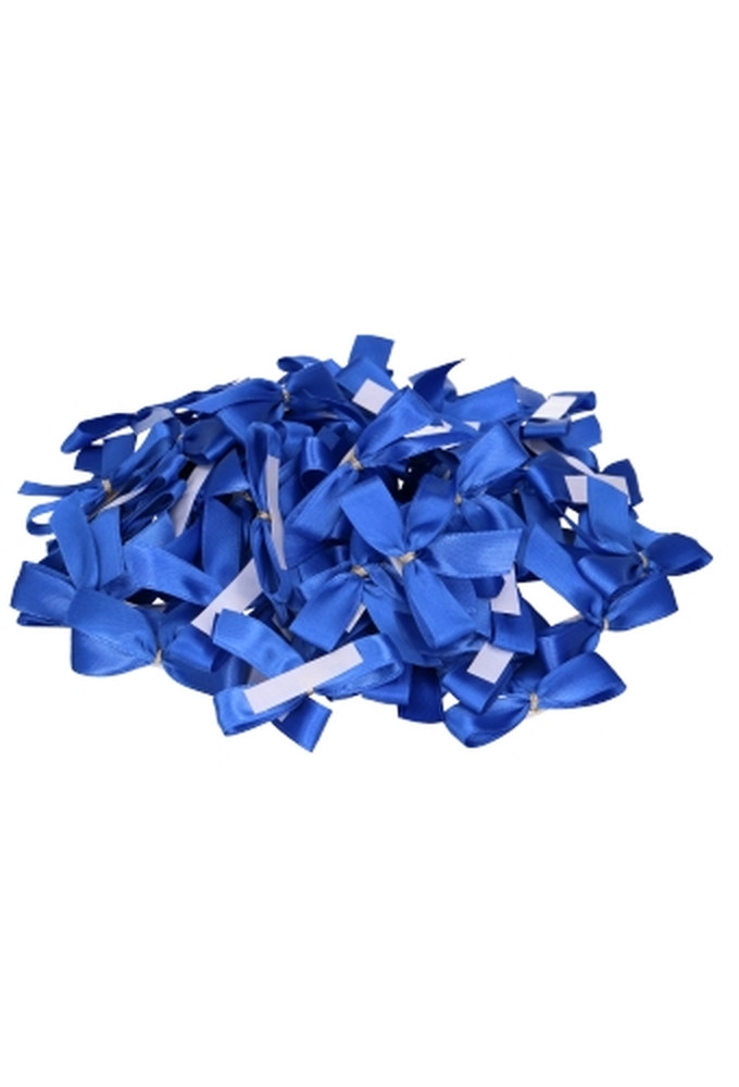 Luxe Strikje Satijn Blauw & Plakker 6x5cm 250stuks lint 1.5cm