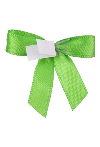 Luxe Strikje Satijn Groen & Plakker 4x3.5cm 250stuks lint 1.0cm