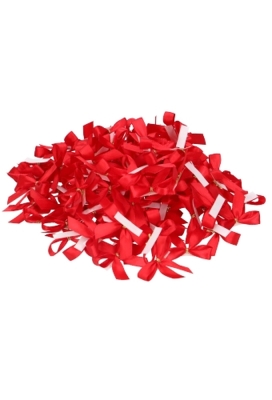 Luxe Strikje Satijn Rood & Plakker 4x3.5cm 250stuks lint 1.0cm