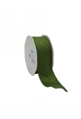 Luxe Taft Cadeaulint Met IJzerdraad Olijf Groen 38mm x 20meter