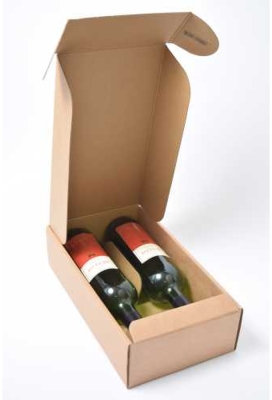 Luxe Wijndozen Ferro Kraft voor 2 fles 34x18.5x9cm 30stuks