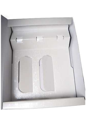 Luxe Wijndozen Ferro Witte Dots Relief voor 3 fles 34x27x9.5cm 30stuks
