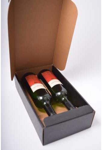 Luxe Wijndozen Ferro Zwart voor 2 fles 34x18.5x9cm 30stuks