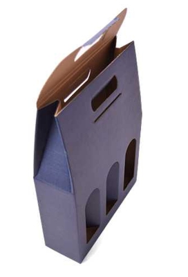 Luxe Wijndozen Vigo Blauw voor 3 fles 27x9x38.5cm 30stuks