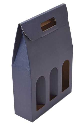 Luxe Wijndozen Vigo Blauw voor 3 fles 27x9x38.5cm 30stuks