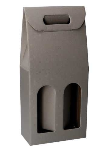Luxe Wijndozen Vigo Grijs Line voor 2 fles 18x9x38.5cm 30stuks