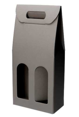 Luxe Wijndozen Vigo Grijs Line voor 2 fles 18x9x38.5cm 30stuks