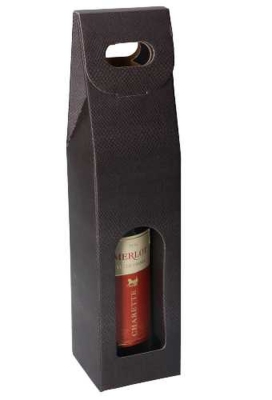 Luxe Wijndozen Vigo Skin Coffee & Venster 1 fles 9x9x38.5cm 10stuks
