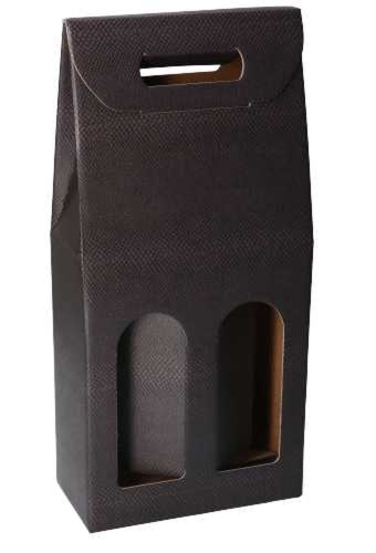 Luxe Wijndozen Vigo Skin Coffee voor 2 fles 18x9x38.5cm 30stuks