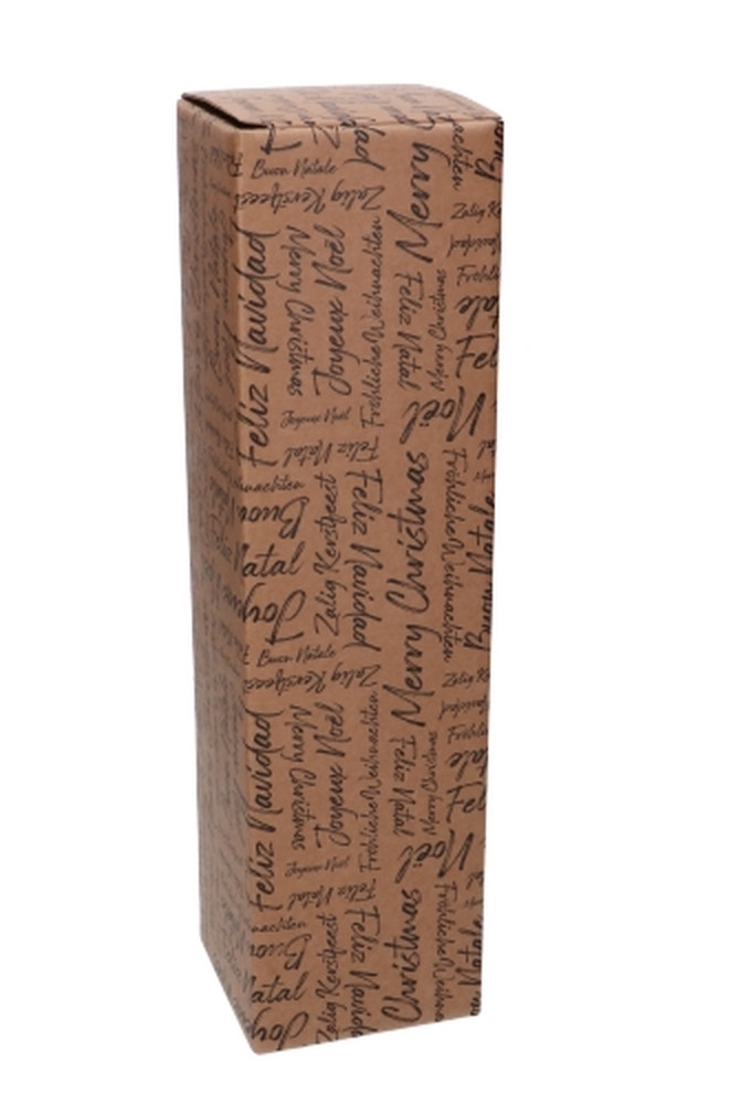Luxe Wijndozen Vigo Zalig Kerstfeest voor 1 fles 9x9x34cm 50stuks