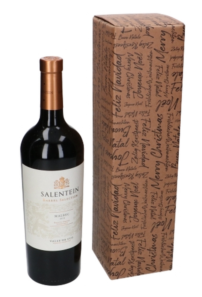 Luxe Wijndozen Vigo Zalig Kerstfeest voor 1 fles 9x9x34cm 50stuks