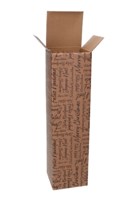 Luxe Wijndozen Vigo Zalig Kerstfeest voor 1 fles 9x9x34cm 50stuks