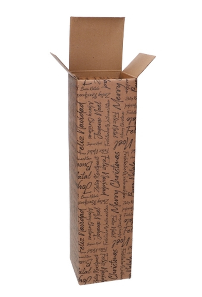 Luxe Wijndozen Vigo Zalig Kerstfeest voor 1 fles 9x9x34cm 50stuks