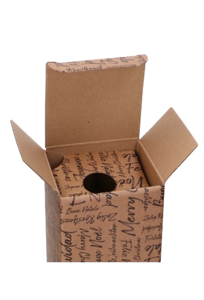 Luxe Wijndozen Vigo Zalig Kerstfeest voor 1 fles 9x9x34cm 50stuks