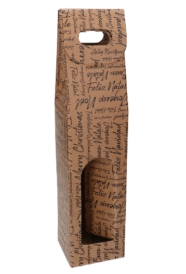 Luxe Wijndozen Vigo Zalig Kerstfeest voor 1 fles 9x9x38.5cm 10stuks