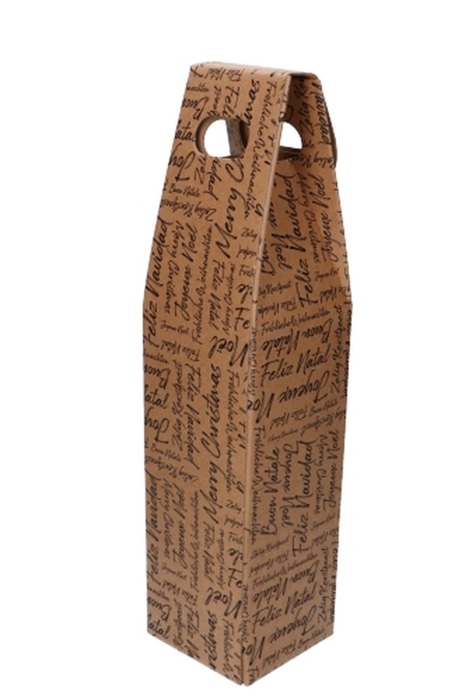 Luxe Wijndozen Vigo Zalig Kerstfeest voor 1 fles 9x9x38.5cm 10stuks