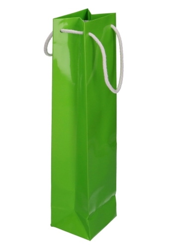 Luxe Wijntasjes Parijs Glans Groen Met Koord 10x9x40cm 10stuks
